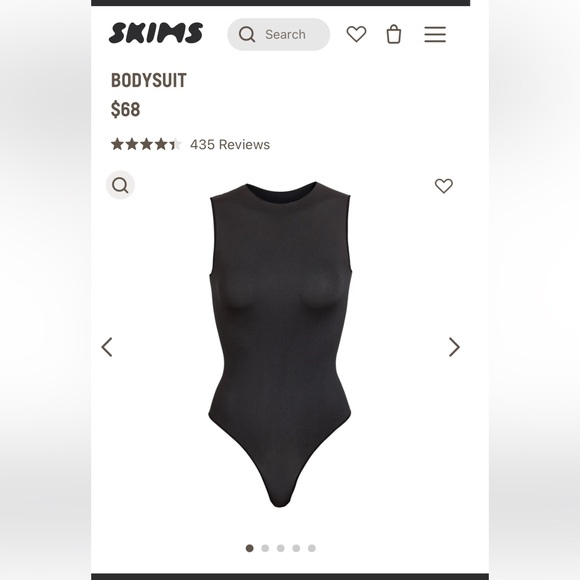NWOT - SKIMS Essential Crew Neck Sleeveless Bodysuit in Black/Onyx - Picture 2 of 8